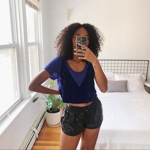 Nasty Gal Collection Levitate Velvet Crop Top